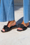 ShuShop: Daisy Ruffled  Slide Sandal - Black