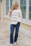All For Cozy Boatneck Striped Sweater - Multi