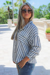 Dear John: Adrianna Dark Blue Stripe