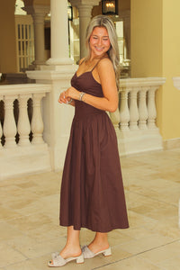 Forever Yours Sweetheart Midi Dress - Brown