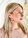 40mm Crystal Pave Hoop Earrings - Rose Gold | Makk Fashions
