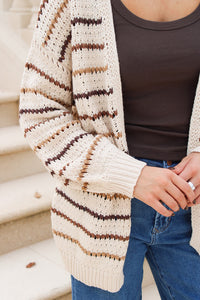 Sadie & Sage: Lost Range Stripe Cardigan - Ivory Multi