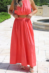 Summertime Days A Line Maxi Skirt - Coral