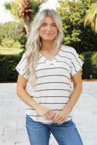 Casually Yours V-Neck Knit Top - Cream