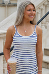 Lake Life Striped Jacquard Tank Top - Chambray