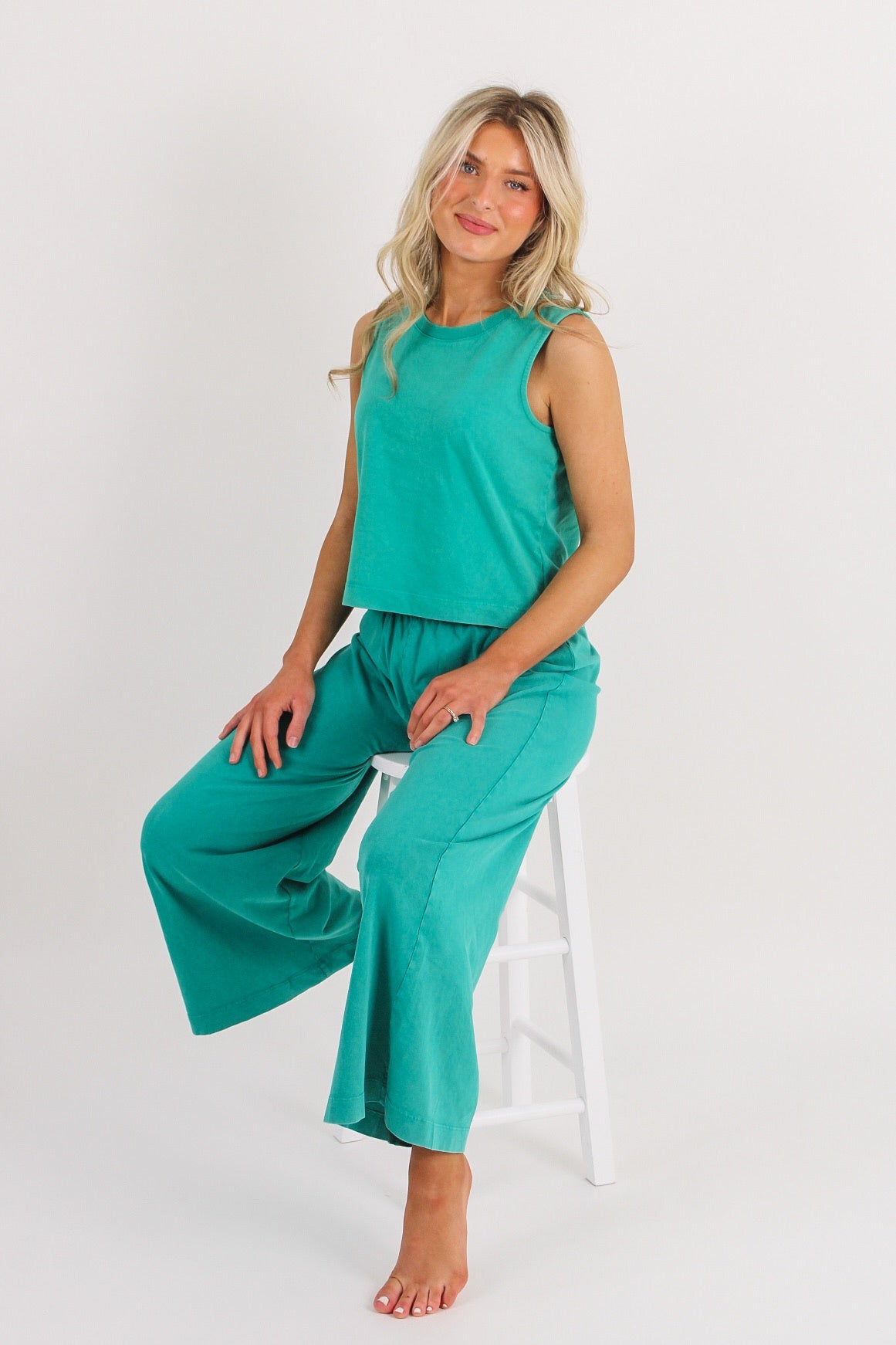 Z Supply: Scout Jersey Cropped Flare Pant - La Palma
