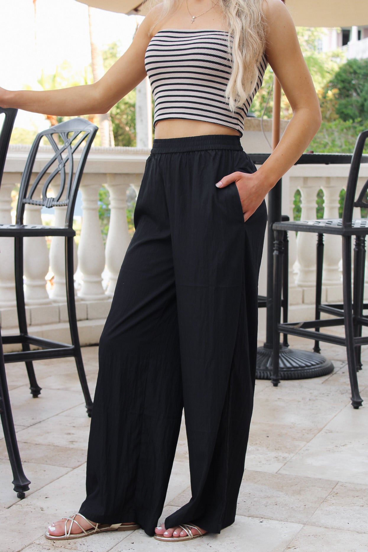 Sadie & Sage: Night Bloom Pants - Black