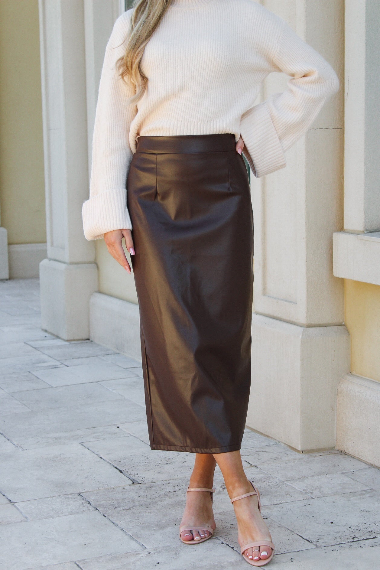 Follow My Lead High Waisted Maxi Skirt - Chocolate