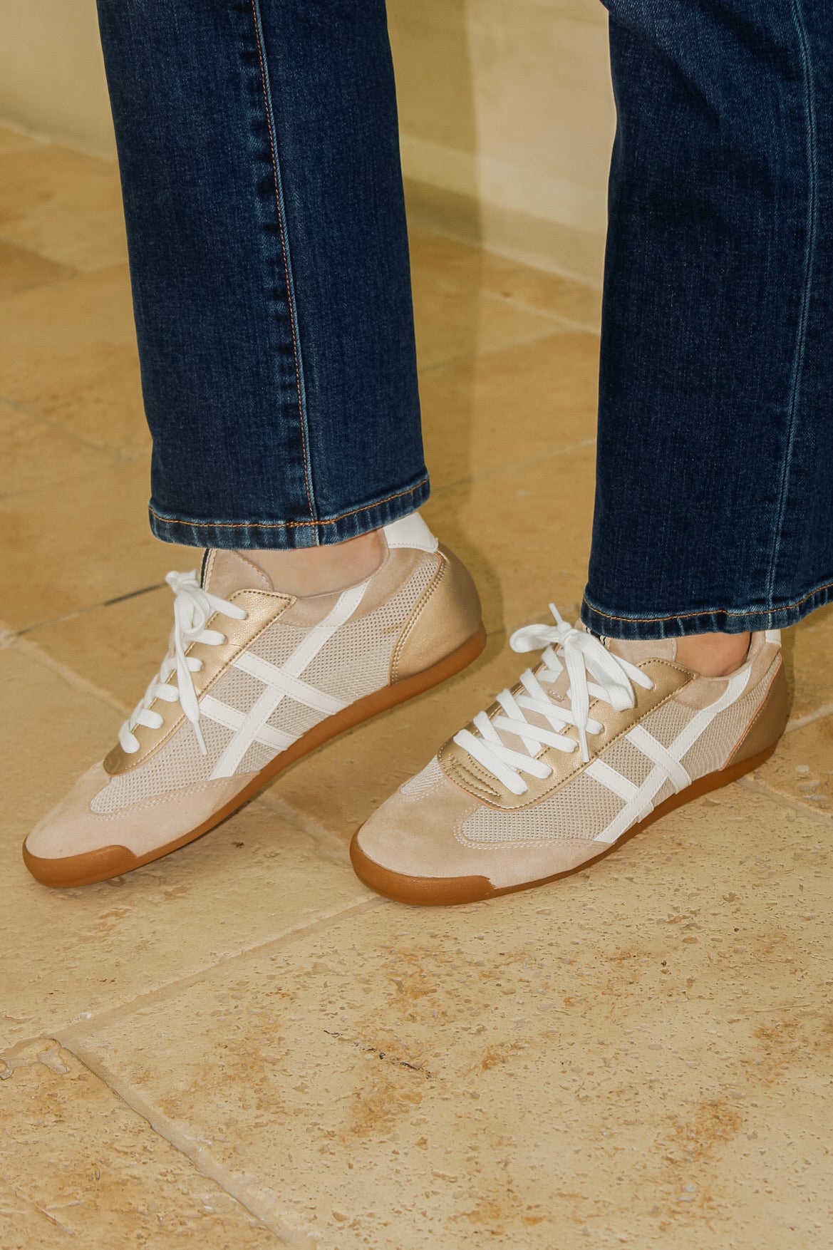 ShuShop: Sedona Suede & Mesh Lo-Top Sneaker - Natural