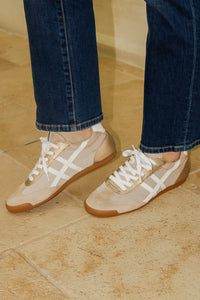 ShuShop: Sedona Suede & Mesh Lo-Top Sneaker - Natural