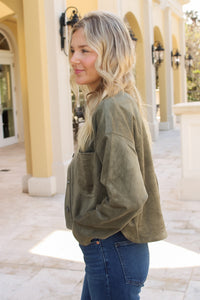 Z Supply: All Day Cropped Suede Jacket - Monstera