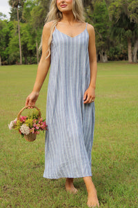 Z Supply: Sandcomder Striped Midi Dress - Indigo