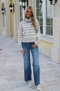 Z Supply: Josephine Stripe Sweater - Heather Taupe