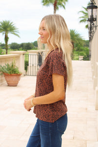 Dear John: Vanya Slub Tee - Brown Leopard