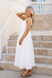 Unwritten Summer Eyelet Midi Dress - White