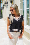 Cherished Moments Tie Sweater Vest - Black