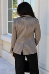 Classic Intentions Hounds Tooth Blazer - Brown Hazel