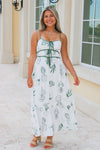 Summertime Fun Front Tie Midi Dress - Green