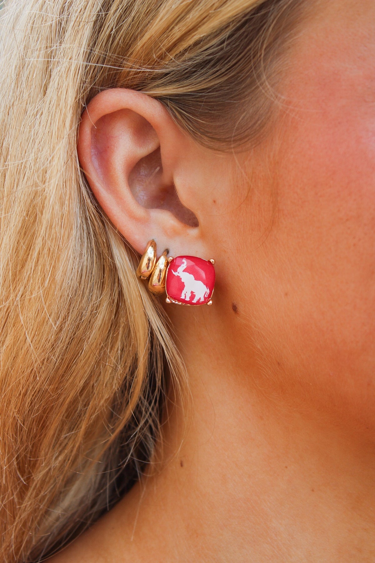 Gameday Alabama Stud Earrings - Red