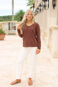 Dear John: Vanya Long Sleeve Tee - Brown Leopard