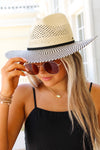 The Jesse Two-Tone Crochet Sun Hat - Black
