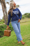 Z Supply: Sienna USA Sweater - Yacht Blue
