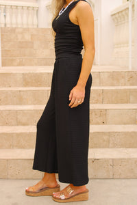 Howdy Honey Textured Pants - Black