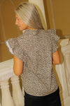 Cheer With Me Flutter Sleeve Top - Leopard