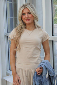 Feeling Free Mineral Washed Top - Bone