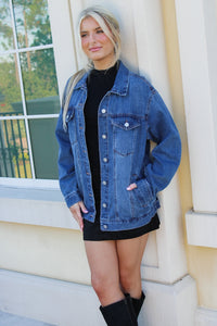 In My Element Oversized Denim Jacket - Medium Wash