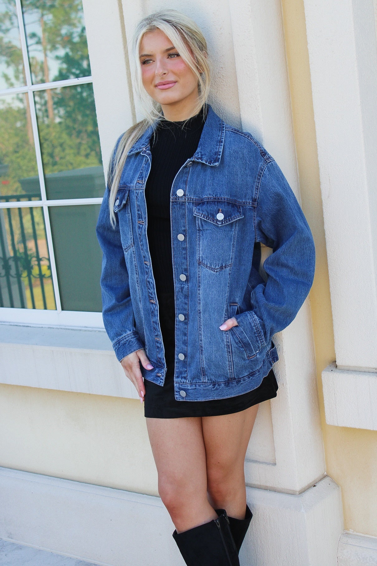 In My Element Oversized Denim Jacket - Medium Wash