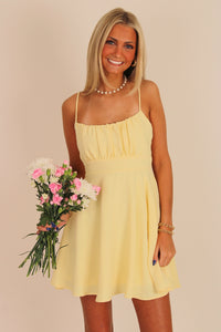 My Summer Love Tie Back Skater Dress - Yellow