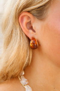 Veyda Open Hoop Earrings - Tortoise