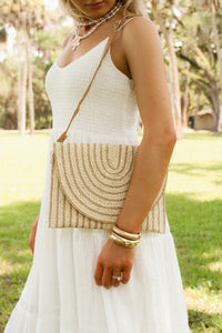 Seaside Stroll Braided Envelope Clutch - Ivory