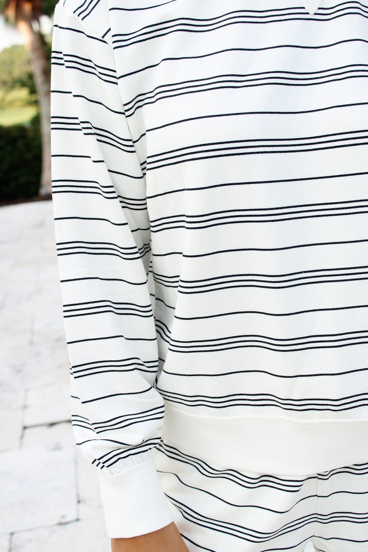 Z Supply: Stand Out Striped Sweatshirt - Cloud