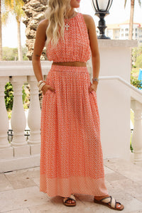 Citrus Crush Maxi Skirt - Orange