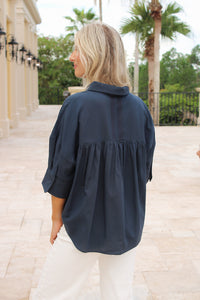 A Classic Look Contrast Stripe Top - Midnight