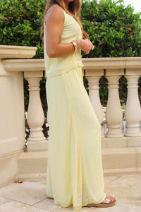 Delicate Intentions Wide Leg Pants - Yellow