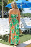 Paradise Dreams Strapless Maxi Dress - Papaya