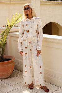 Surf Gypsy: Coastal Escape Wide Leg Pants - Ivory