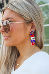 Heart & USA Beaded Earrings