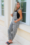 Feeling Wild Leopard Print Barrel Leg Jumpsuit - Chestnut