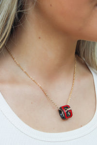 Gameday Letter "G" Necklace - Red
