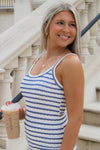 Lake Life Striped Jacquard Tank Top - Chambray