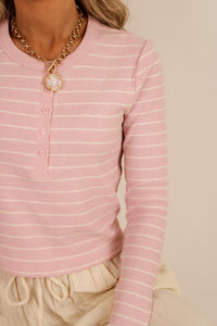 Z Supply: Ferris Henley Striped Top - Washed Pink