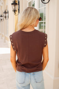 Z Supply: Camino Grommet Top - Dark Chocolate