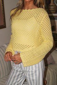 Soft Meadow Crochet Sweater - Butter