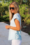 Feeling Easy Days Hacci Slub Top - Lt. Blue