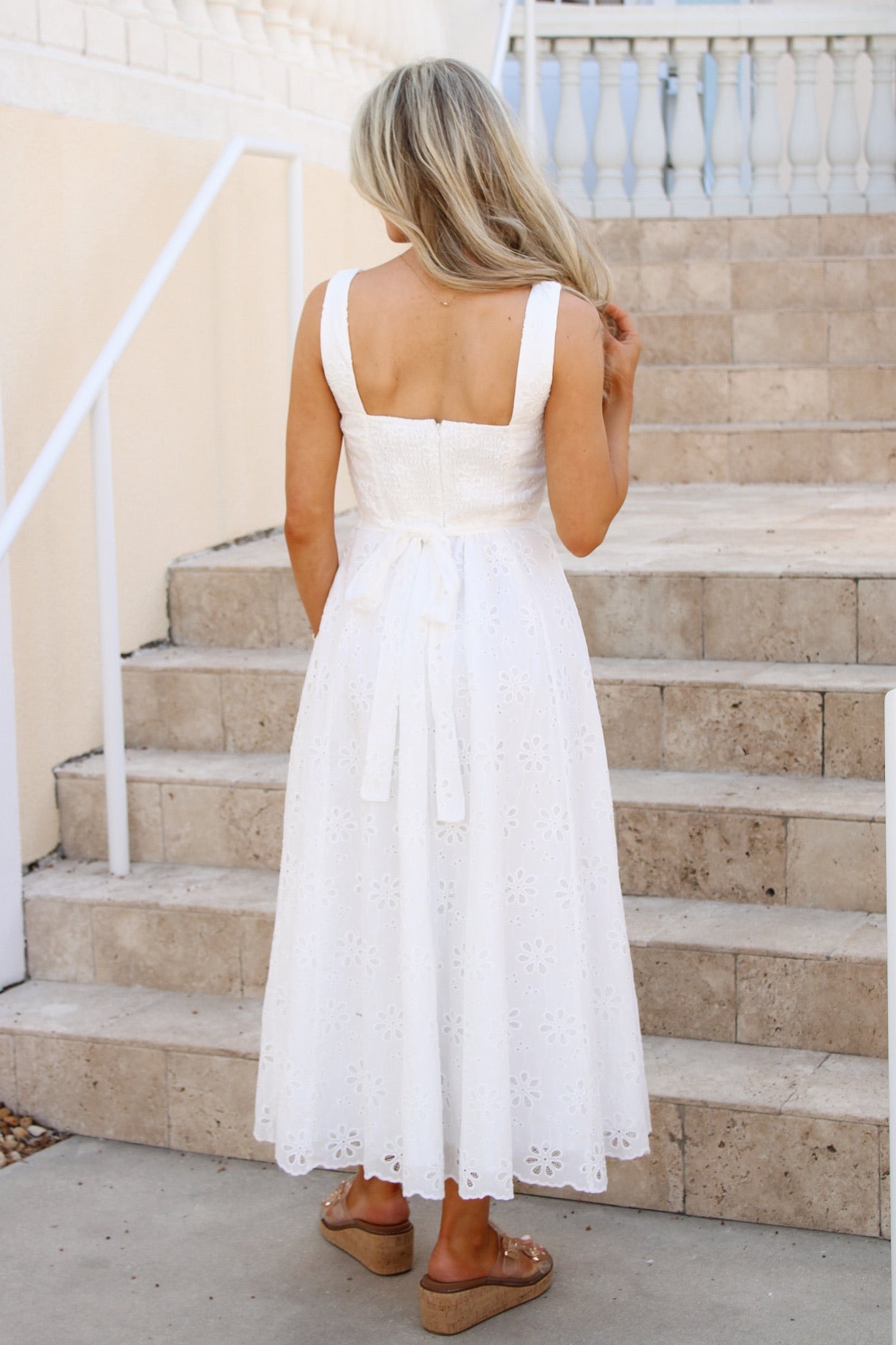 Unwritten Summer Eyelet Midi Dress