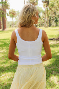 Z Supply:  Niko Scallop Rib Tank - White